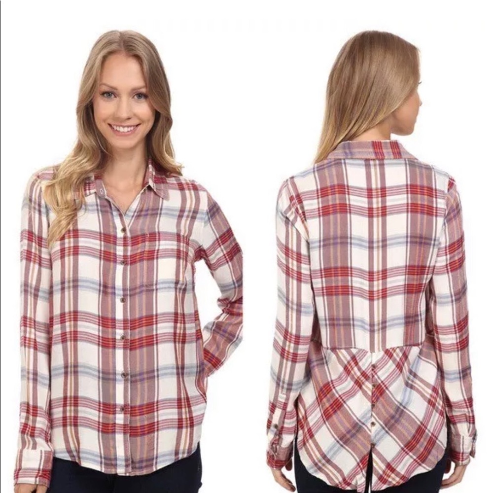 Lucky Brand Flannel Button Down L